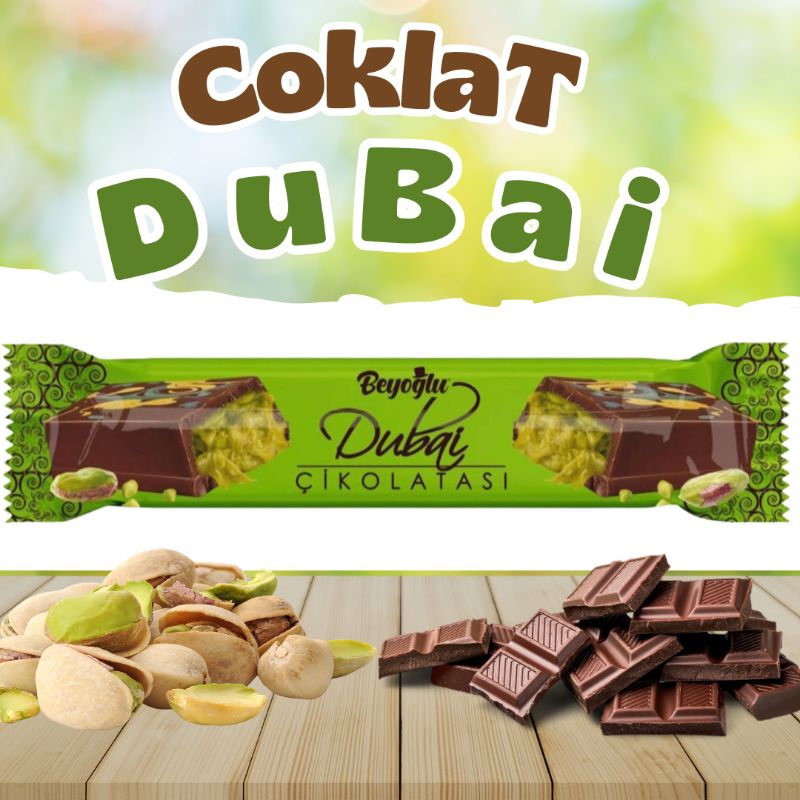 

Coklat Dubai Pistachio | Beyoglu 33 gram | Coklat Turki Jajanan Turki