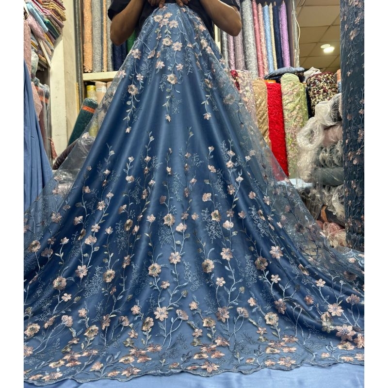 vii NEW Kain tile GARDEN FLOWER/BAHAN KEBAYA BROKAT TULLE