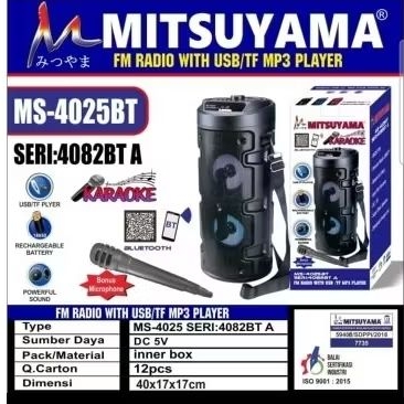 Speaker Bluetooth Radio karaoke Mitsuyama MS-4025BT super bass