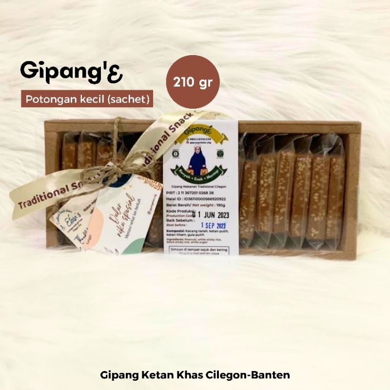 

Box (M) 210 gr - Gipang Ketan Wijen Sachet Gipang'E Khas Cilegon Banten