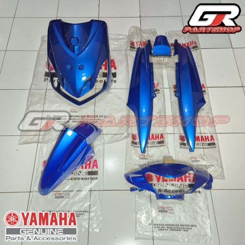BODY HALUS FULL SET BIRU BLUE MC MIO SMILE ORI YGP ORIGINAL YAMAHA FULLSET