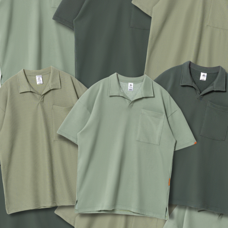 JAVAJONES Oversized Polo Waffle Nolan Matcha | Kaos Polo Pria Wanita