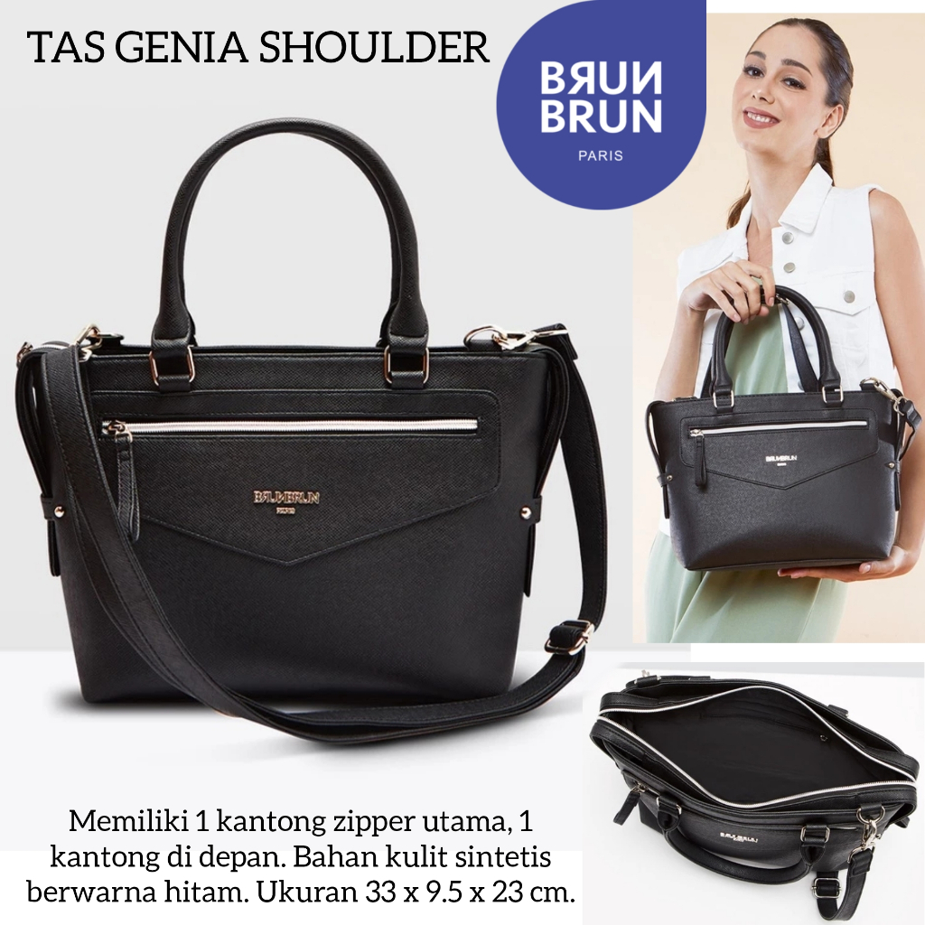TAS GENIA SHOULDER BRUNBRUN BRUN PARIS PARIS PROMO TAS HITAM SELEMPANG BAHU WANITA BAG