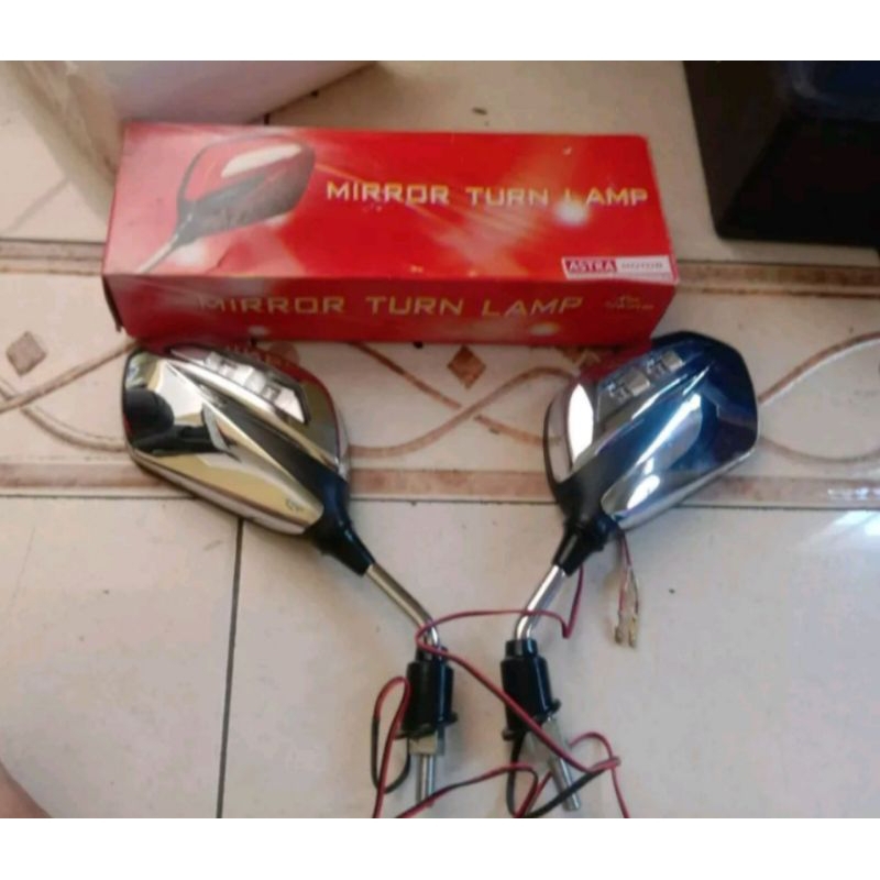 KACA SPION LAMPU SEIN LED FULL CHROME ELEGAN ORIGINAL HONDA VARIO 110/125/150/160 BEAT GENIO NYALA S