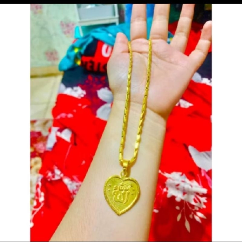 KALUNG PADI SETARA 1 SUKU PLUS LIONTIN LAPIS EMAS