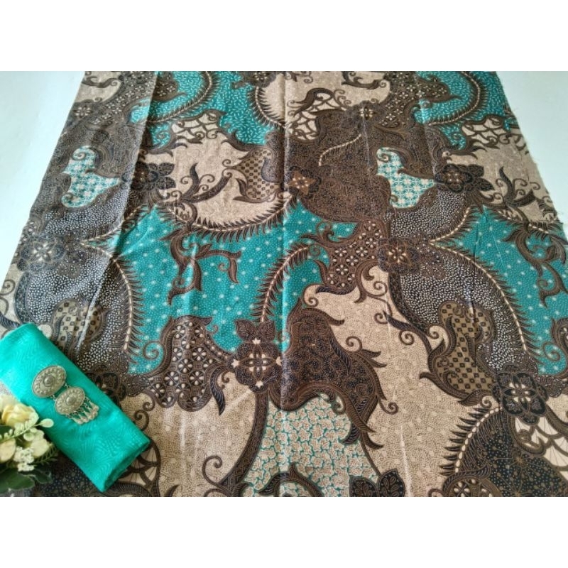 Kain Batik Printing Semi Tulis Jarik Kebaya Kode 668 Couple Sogan Lawasan Seragam Bridesmaid TJ