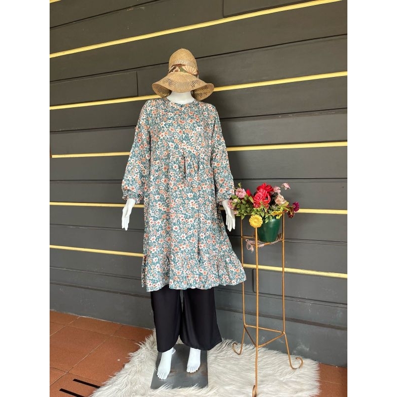 Tunik rayon Busui Tunik Rayon Kerah Korea Renda Tunik Rayon Jumbo Tunik Rayon Motif Best Seller