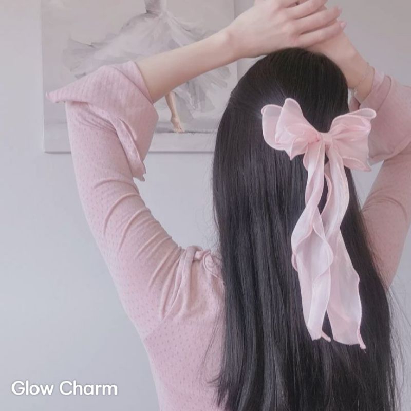 Jepitan rambut wanita bentuk pita bahan satin