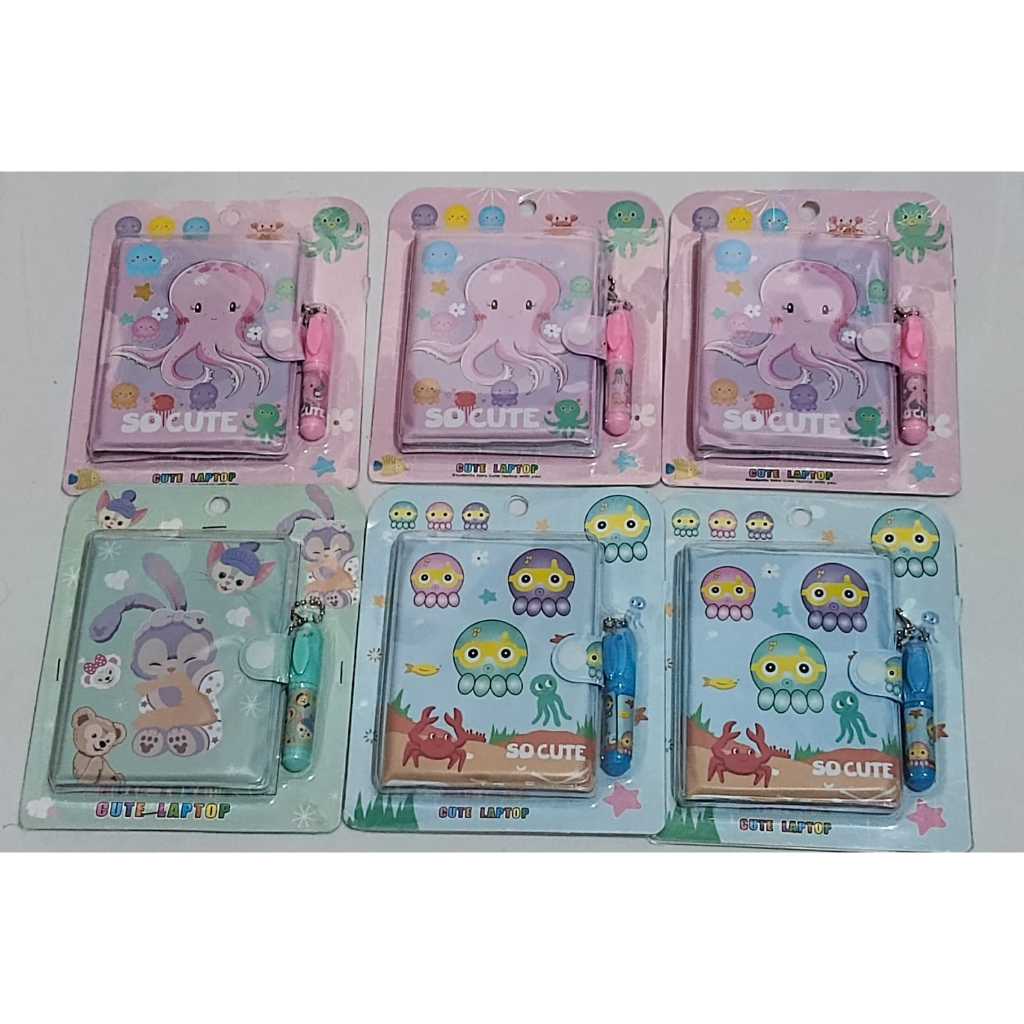 

Buku Diary Kecil Kancing bonus Pen Gel Motif Lucu dan imut