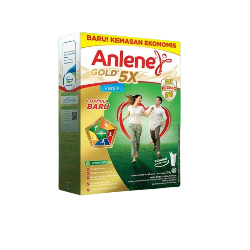 

Anlene Gold 5X Susu Orang Tua Rasa Vanila 170 gram - Susu dengan Kalsium Tinggi Untuk Tulang,Sendi dan Otot