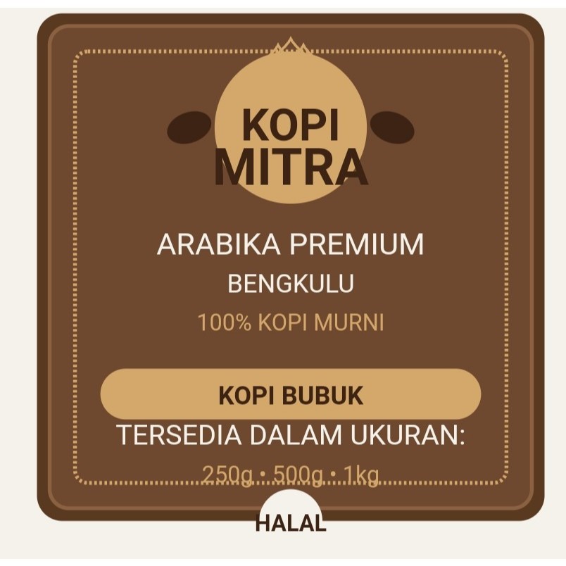 

Kopi Mitra Arabika Premium Bengkulu | 100% Kopi Asli | Tanpa Campuran| Kopi Bubuk
