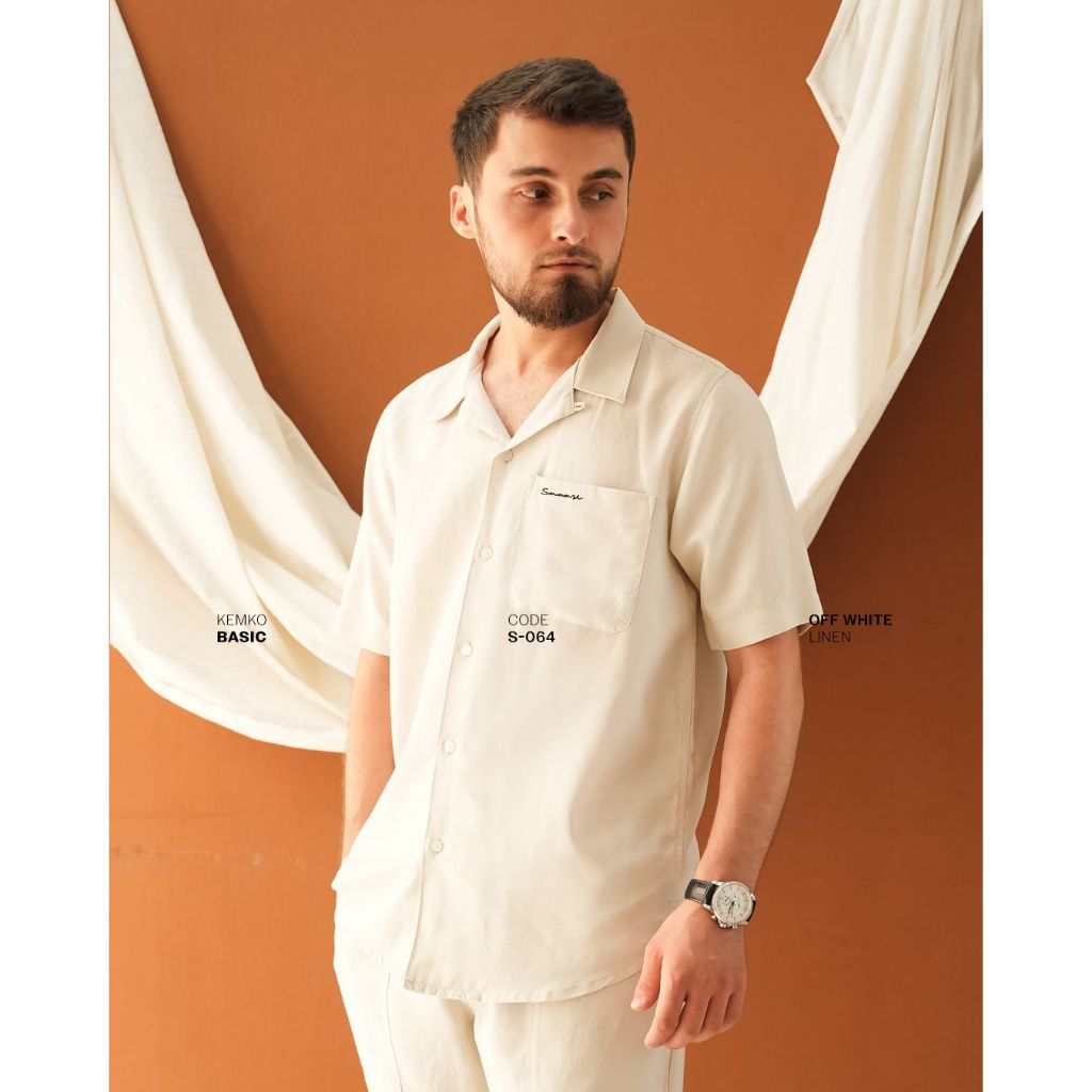 SAMASE Kemko Basic S064 Kemeja Koko Pakaian Atasan Pria Muslim Dewasa Lengan Pendek Samase Official 