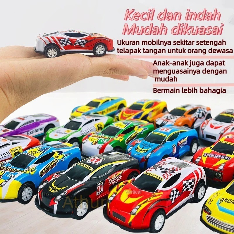 

COD Mobil Mini Mainan Anak (52pcs) Pullback Mix Colorfull Racing Car Besi Mini Cars Kids Toys mini