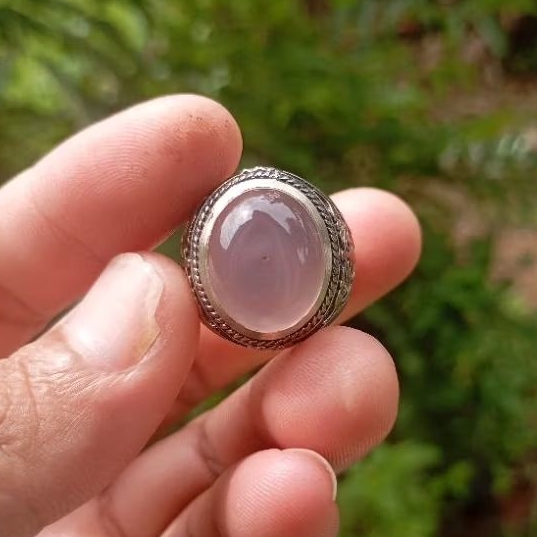 Natural cincin obi ungu kelo combong serambut