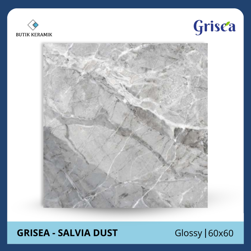 Granit 60x60 Glossy | Grisea | Salvia Dust | Glossy | Grade A | Granit Lantai Indoor | Lantai Rumah 