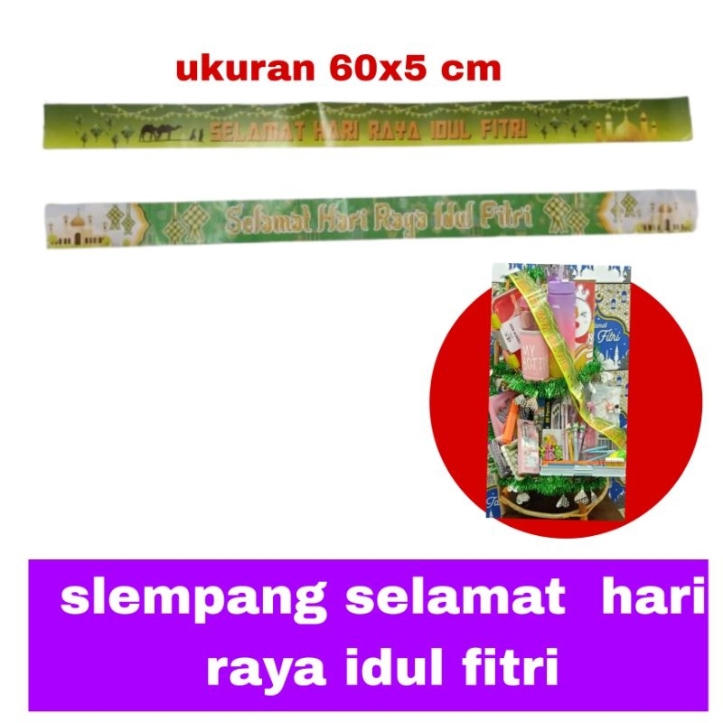 

( 1 pak= 10pcs) slempang lebaran / slempang parcel dos toples selamat hari raya idul fitri/ kertas lebaran