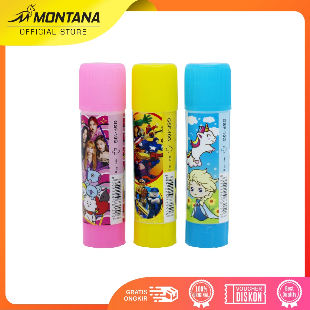 

MONTANA Glue Stick Fancy 10g 24 Pcs Excellent Adhesive Lem Batang Perekat GSF-10 / 10Gr - BOX