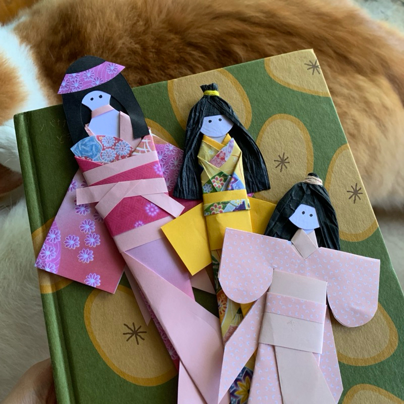 

pembatas buku handmade bookmark craft chiyogami japan