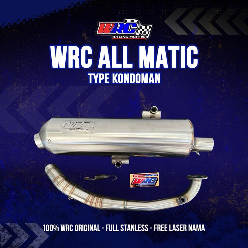 WRC KNALPOT TYPE KONDOMAN FULL STANLESS  ALL MATIC FREE REQUEST 100% WRC ORIGINAL / FREE LASER NAMA 