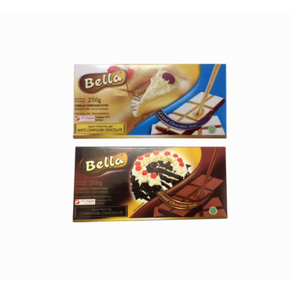 

Bella Chocolate Coklat Baking Masak Compound 250gr - Dark Choco / White Choco