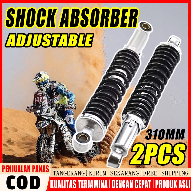2 Buah Shock Belakang Wave, Shockbreaker Kualitas Tinggi untuk Motor - Cocok untuk Semua Jenis Motor