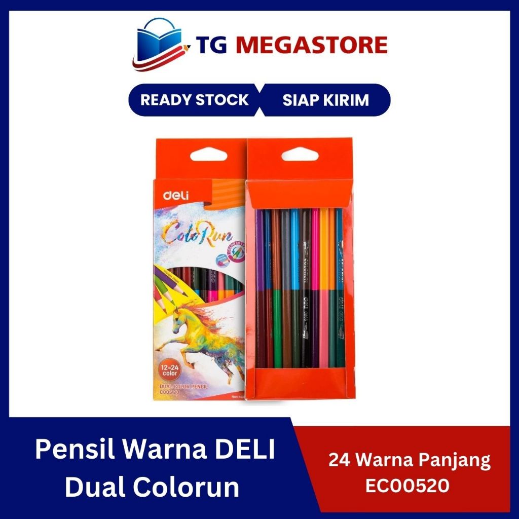 

Pensil Warna DELI Dual Colorun 24 Warna Panjang - EC00520