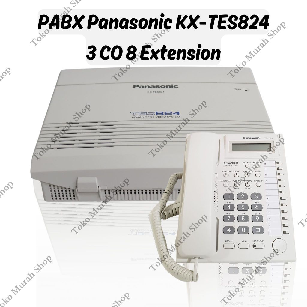 Panasonic PABX 3 lines (CO) 8 Extension PBX Unit KX-TES824 - Putih