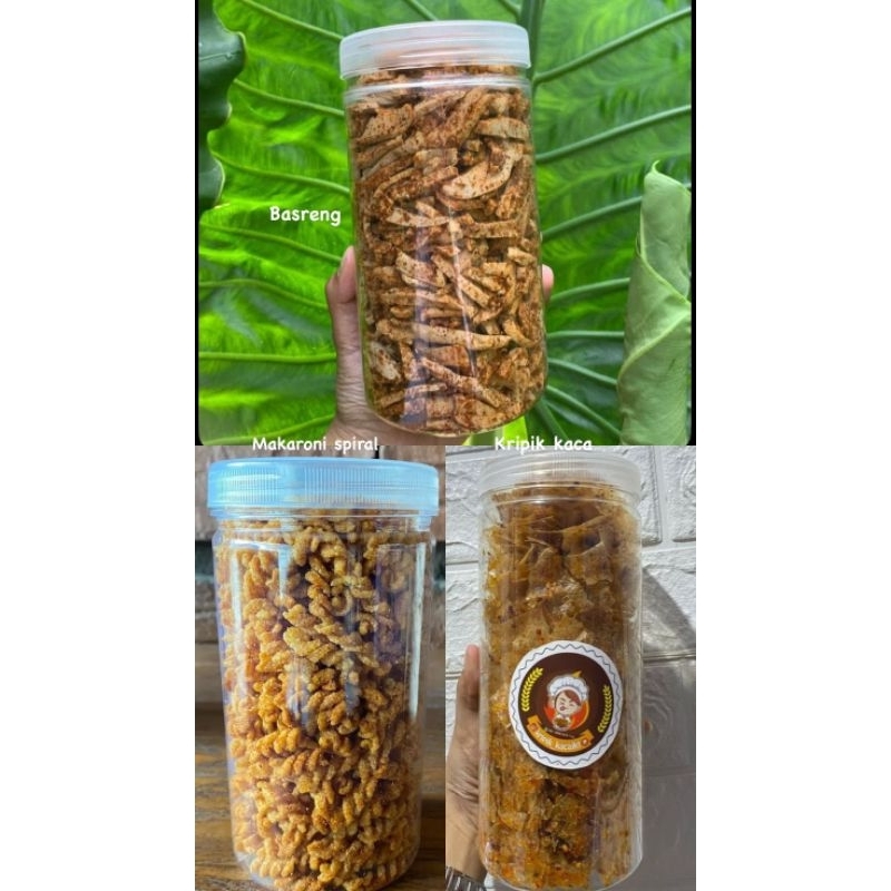 

Jajanan toples//Snack Toples//Makaroni Basreng Kripca//Toples 1liter