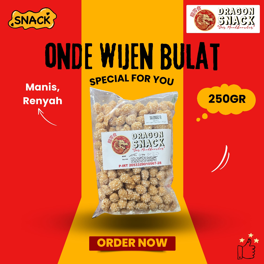 

ONDE WIJEN BULAT 250GR (DRAGON SNACK)