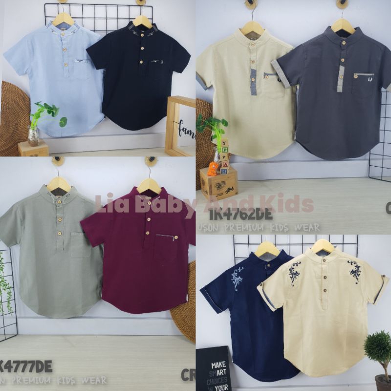 SIZE 140-210  KEMEJA KOKO KURTA USON ANAK KDE