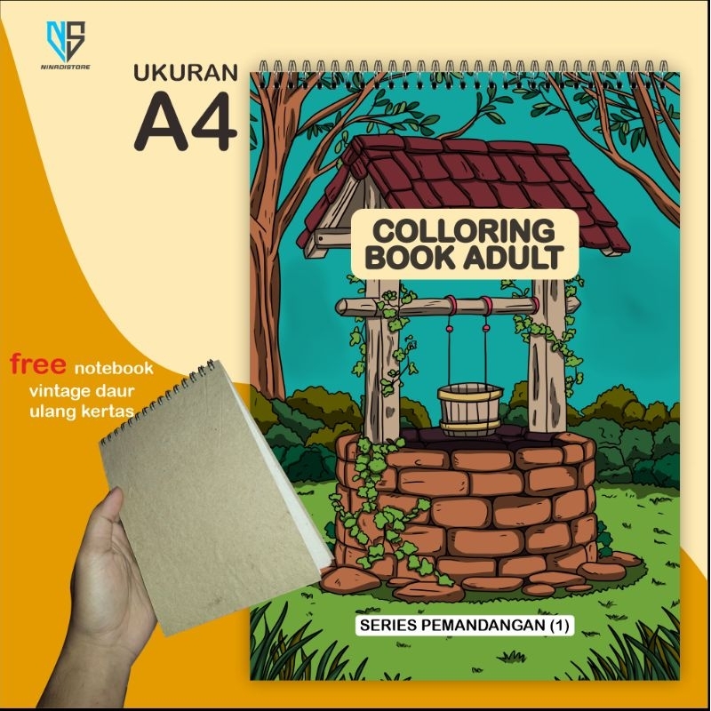 

Colloringbook adult, buku menggambar dewasa tema pemandangan versi 1 ukuran a4 isi 20gambar