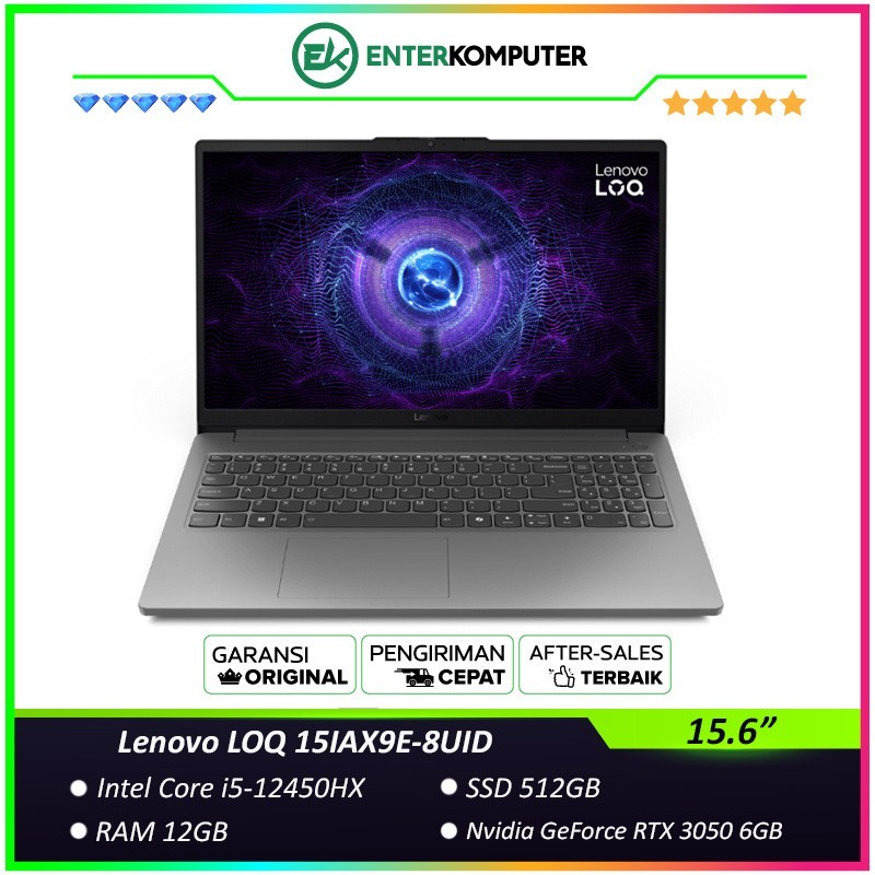 Lenovo LOQ 15IAX9E-8UID - Core i5-12450HX RAM 12GB