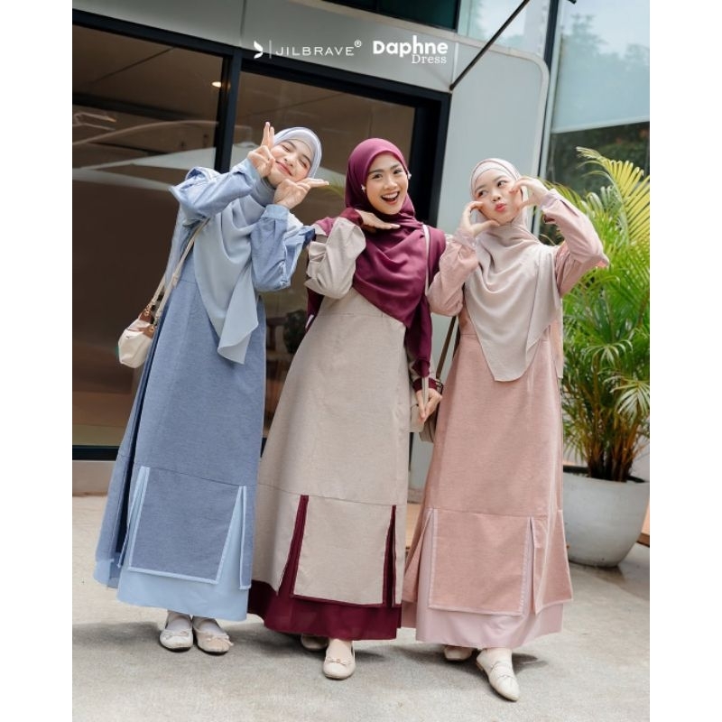 JILBRAVE Daphne dress ukuran M warna blue ori