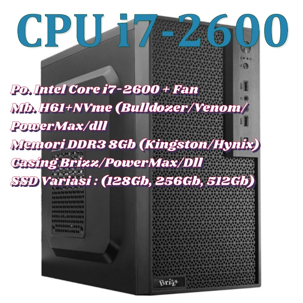 PC GAMING EDITING i7 / CPU COMPUTER KANTOR / SSD / RAM 8GB