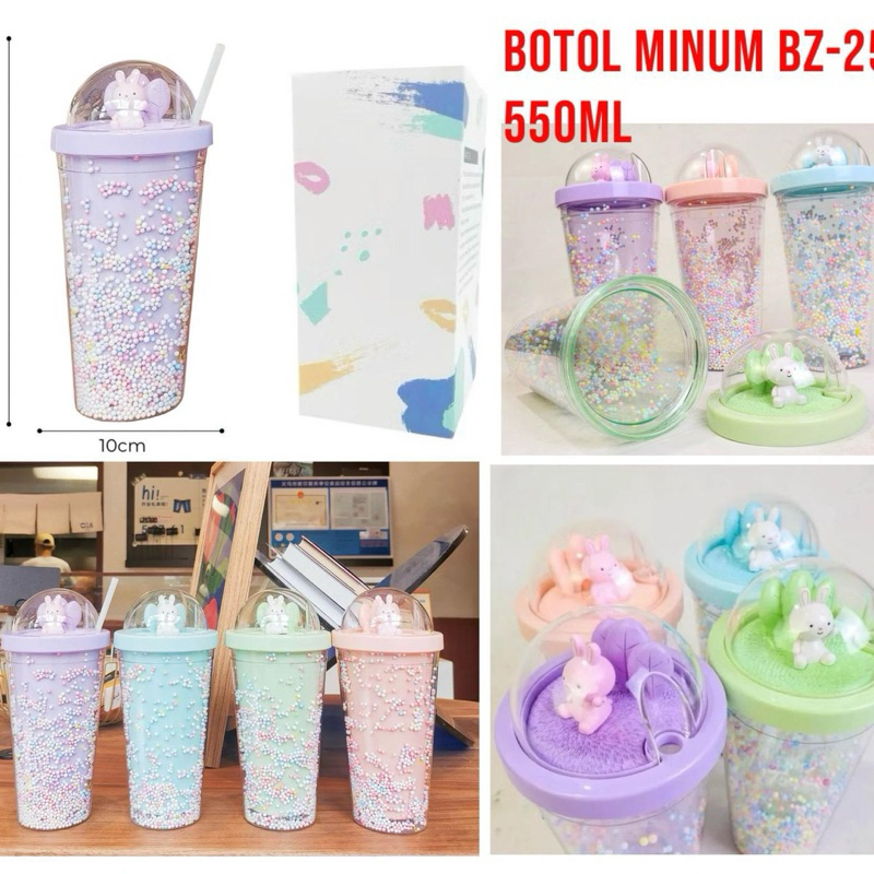 Botol Minum Tumbler Rabbit BZ-258 Botol Minum Tumbler 550ML Karakter Lucu BPA Free