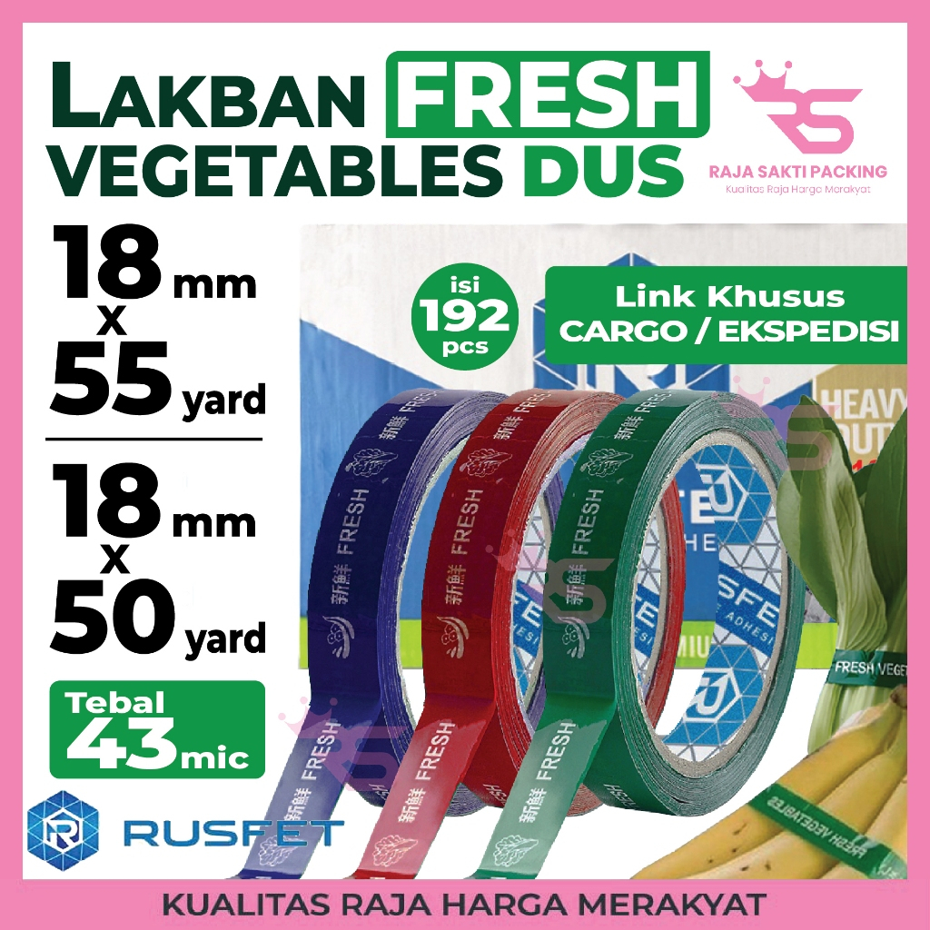 

Lakban Sayur Fresh Cortape Uk 18mm x 50m Isolasi Sayur Satuan Termurah Dus Kargo