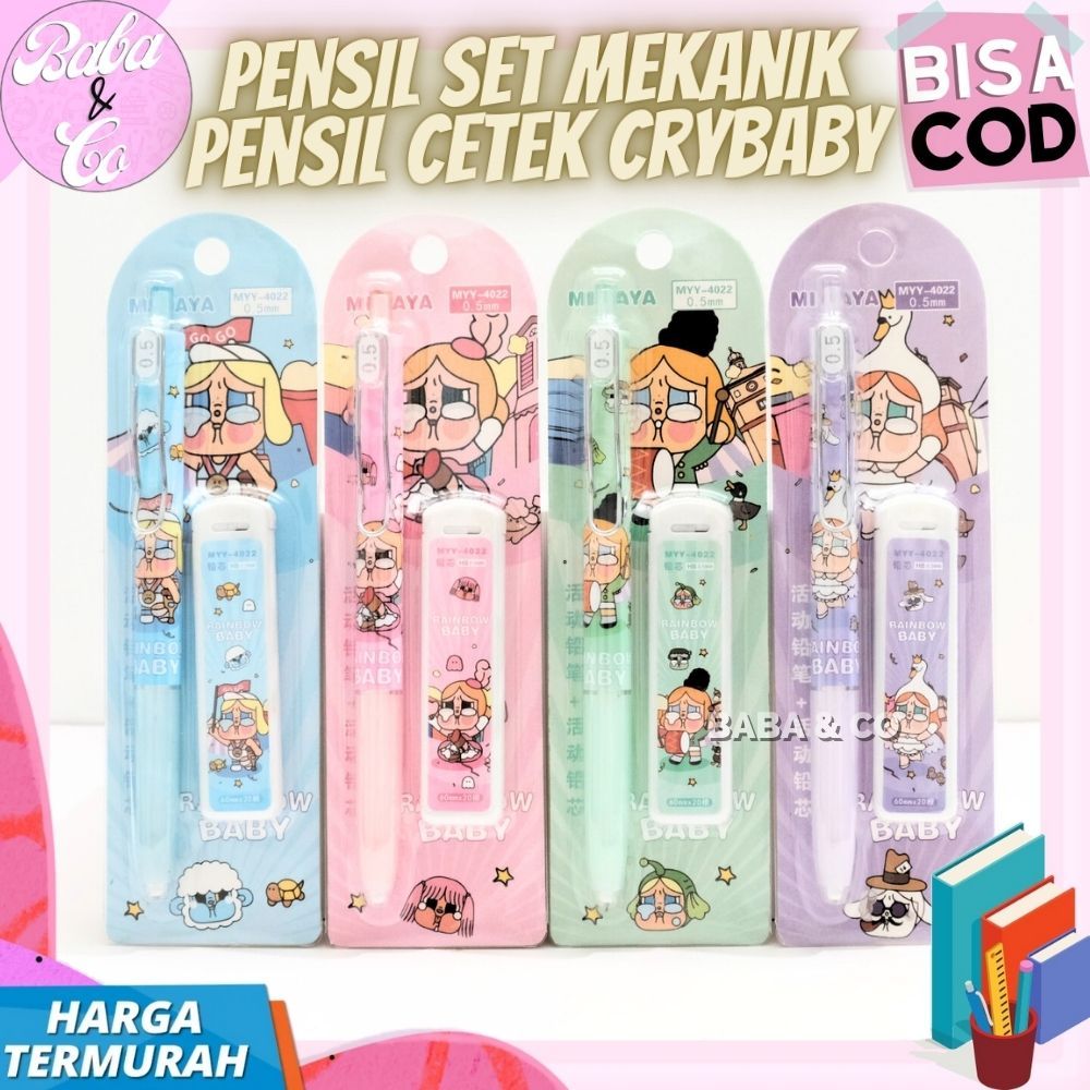 

PENSIL SET MEKANIK CRYBABY PENSIL CETEK UNIK 1 SET ISI 2 item PENSIL MEKANIK CETEK + REFILL PENSIL CRYBABY BABY CRY PENSIL SET BABYCRY CRY BABY