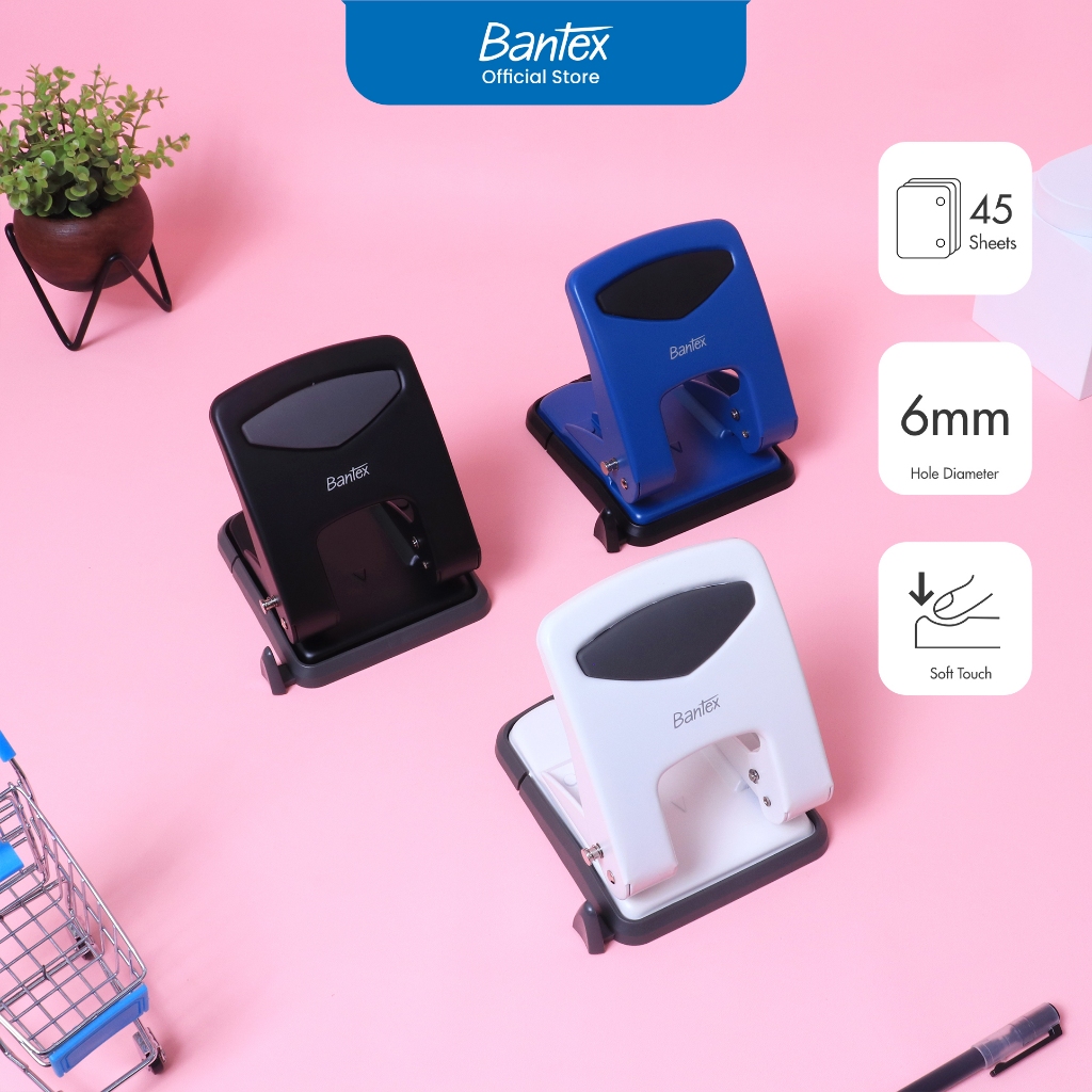 

BANTEX PEMBOLONG KERTAS 2 LUBANG / PUNCH MUAT 35 LEMBAR DENGAN SOFT TOUCH LOCKING SYSTEM BD6253