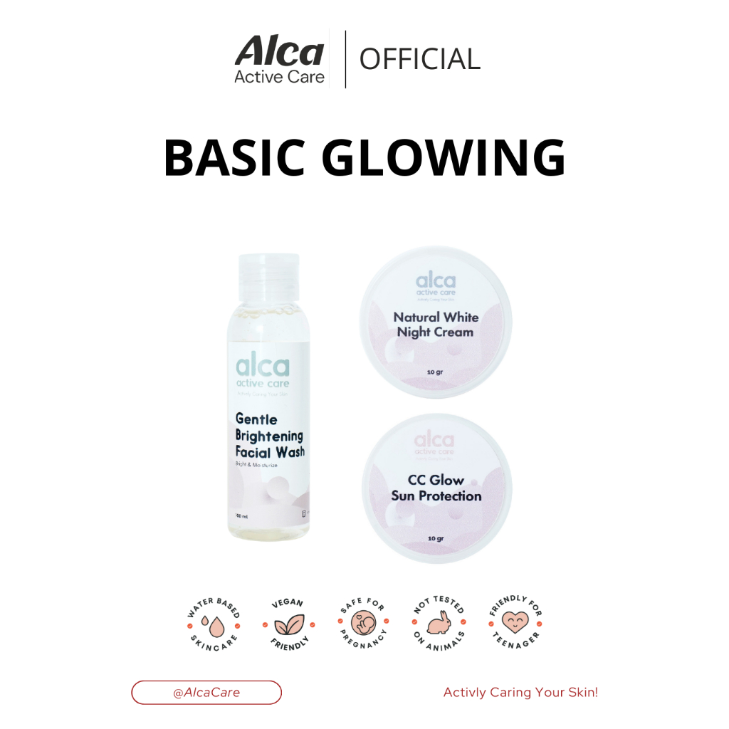 BUNDLING SET GLOWING - Gentle Brightening Facialwash + CC Glow Sun Protection + Natural White Night 
