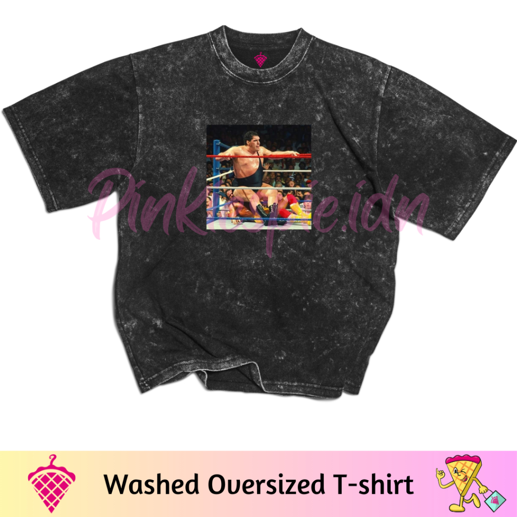 Pinkiespie.Idn Kaos WWE Andre The Giant Smack Down Basic, Washed, Oversize, Regular, Crop Top, Crop 