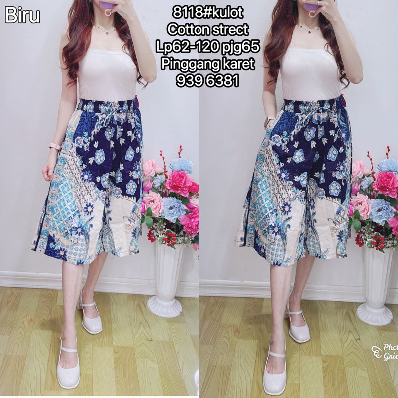 celana kulot batik 7/8 celana santai wanita/celana jumbo