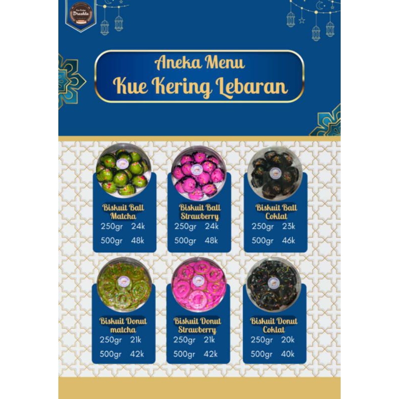 

Biskuit ball dan donat 3 varian rasa jajanan lebaran.