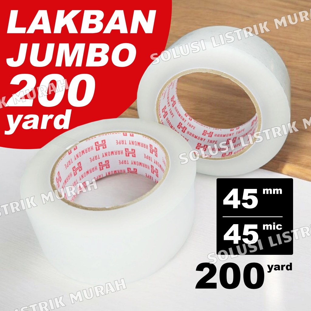 

Harmony Tape Lakban JUMBO Bening 45mm X 200 Yard Ekonomis
