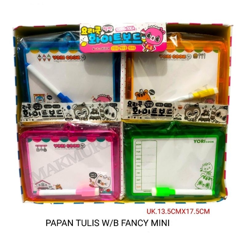 

(1Pcs) Papan Tulis Mini White Board Wipe Clean Colorful Fancy Free Spidol Penghapus