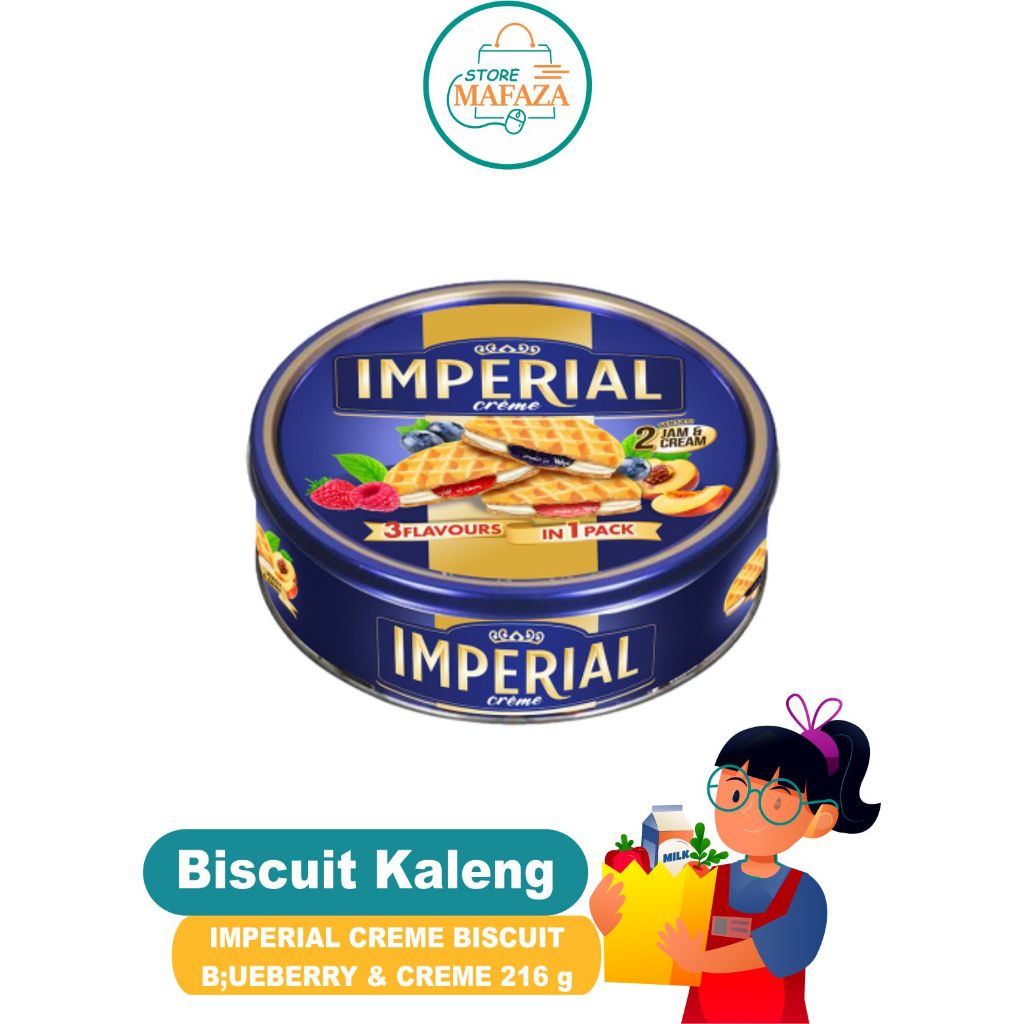 

IMPERIAL Biscuit Kaleng IMPERIAL CRÈME BISCUIT BLUEBERRY & CRÈME 216g