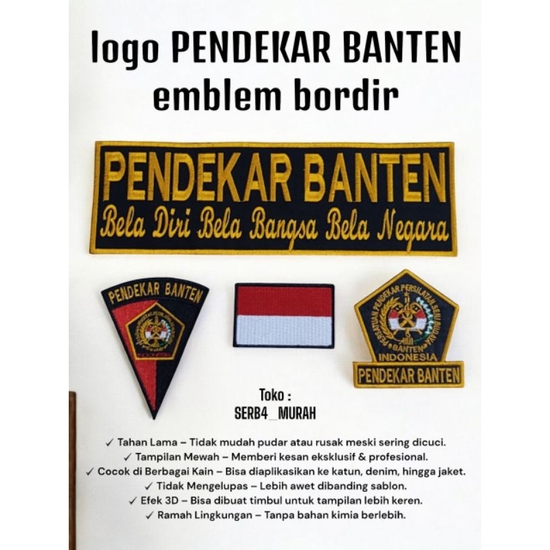 emblem bordir PENDEKAR BANTEN 1SET bat,atribut,patch,emblem,bordir pemasangan serbaguna