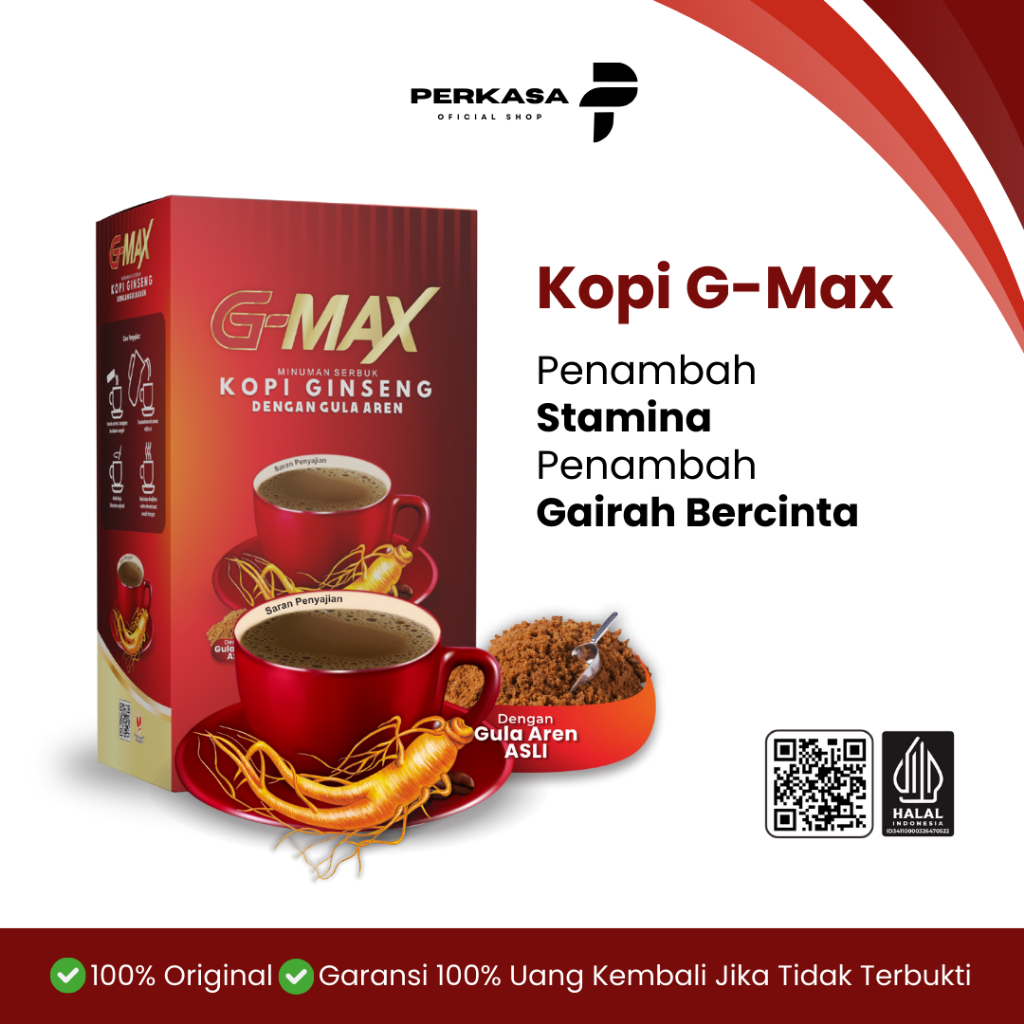 

KOPI G-MAX - NO.1 Kopi Gingseng Stamina Pria Kuat Tahan Lama Diranjang Aman BPOM