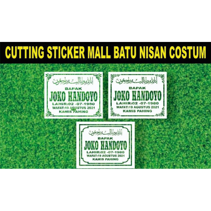 

mall cutting sticker stiker untuk Batu nisan costum