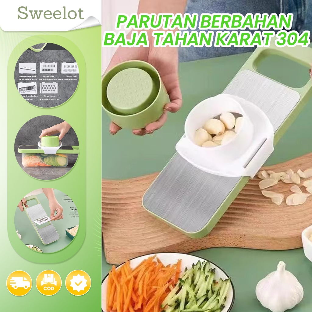 Alat pemotong sayur multifungsi, mesin parut kentang, alat pengiris sayur dapur, alat parut tebal, a