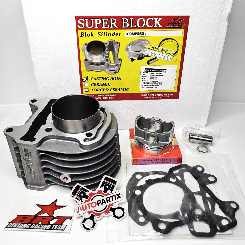 BLOK PISTON 54.50 BRT BEAT SCOOPY SPACY KARBU KARBURATOR 130cc